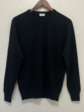 Saint Laurent Paris Men's 100% Cashmere Crewneck Sweater Black Size M FW15